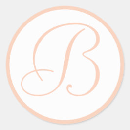 Korallen und Mit Monogramm Hochzeitsstipps Runder Aufkleber