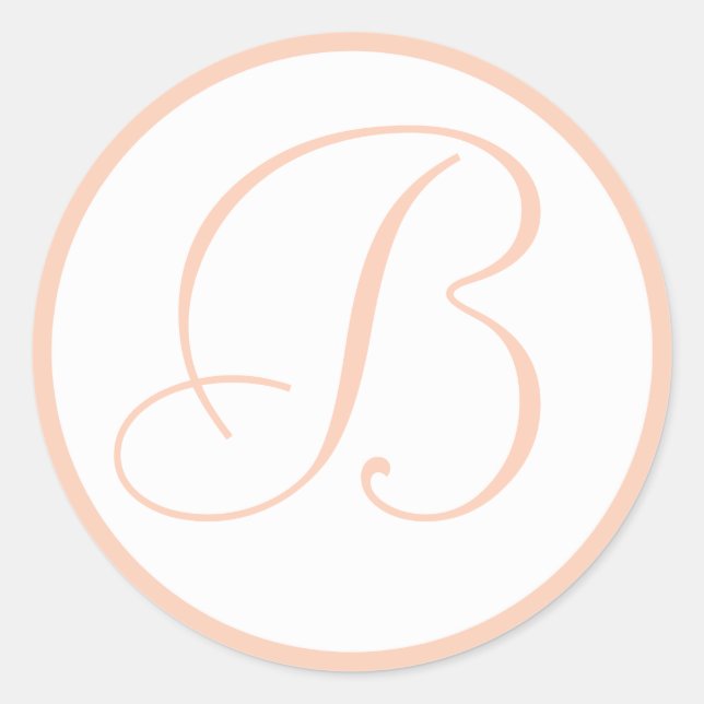 Korallen und Mit Monogramm Hochzeitsstipps Runder Aufkleber (Vorderseite)