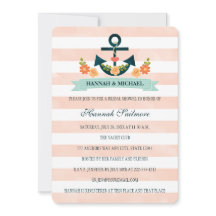 Korallen- und Navy-Brautparty