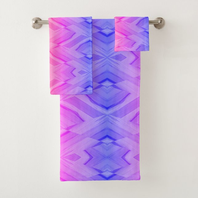 Korallen- und rosafarbene Marmormuster Badhandtuch Set (Insitu)