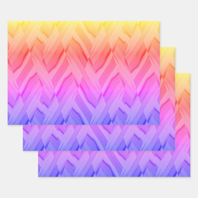 Korallen- und rosafarbene Marmormuster Geschenkpapier Set (Set)