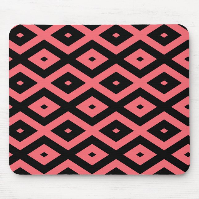 Korallen- und Schwarzdiamantenmuster Mousepad (Vorne)