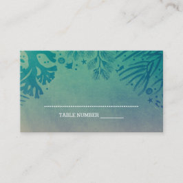 Korallen und tropische Meeresschätze Aquamarin Platzkarte