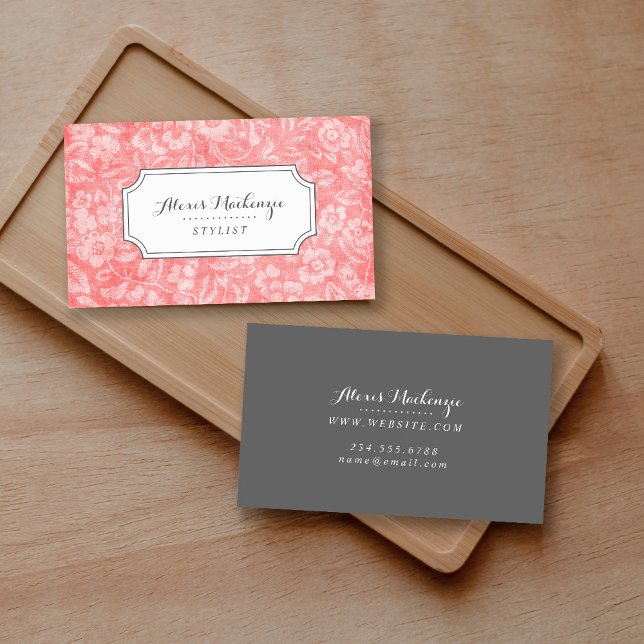 Korallen und Vintage Graublüte Visitenkarte (Von Creator hochgeladen)