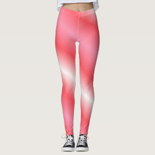 Korallen und Weißer Vertikaler Streifen Leggings