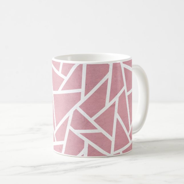 Korallen- und Weißmosaikmuster Kaffeetasse (VorderseiteRechts)