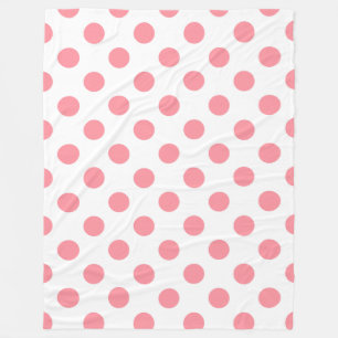Korallen- und Weißpolka-Punkte Fleecedecke