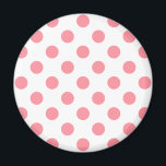 Korallen- und Weißpolka-Punkte Magnet<br><div class="desc">Korallen- und Weißpolka-Punkte</div>