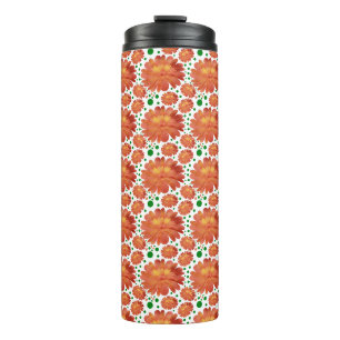 Korallen-Wasserfarben-Blumenmuster Thermosbecher