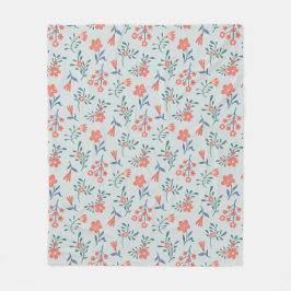 Korallen-Wiesen-Blumenmuster Fleecedecke