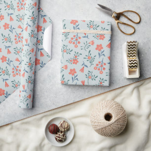 Korallen-Wiesen-Blumenmuster Geschenkpapier
