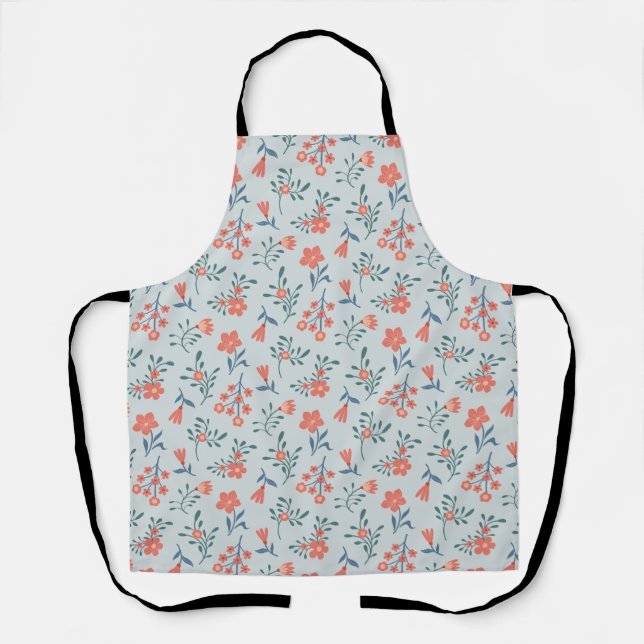 Korallen-Wiesen-Blumenmuster Schürze (Vorderseite)