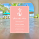 Korallenanker Save the Date einladen Einladung<br><div class="desc">Elegante und einfache Hochzeit speichern Sie das Datum einladen mit einem nautischen Anker und einfache Text-Design. Dieses Design ist eine einzigartige Wahl für die Ankündigung einer modernen Hochzeit. Einfach an Ihre Hochzeitsdetails anpassen. Klicken Sie auf "Anpassen",  um weitere Personalisierungsoptionen zu erhalten.</div>