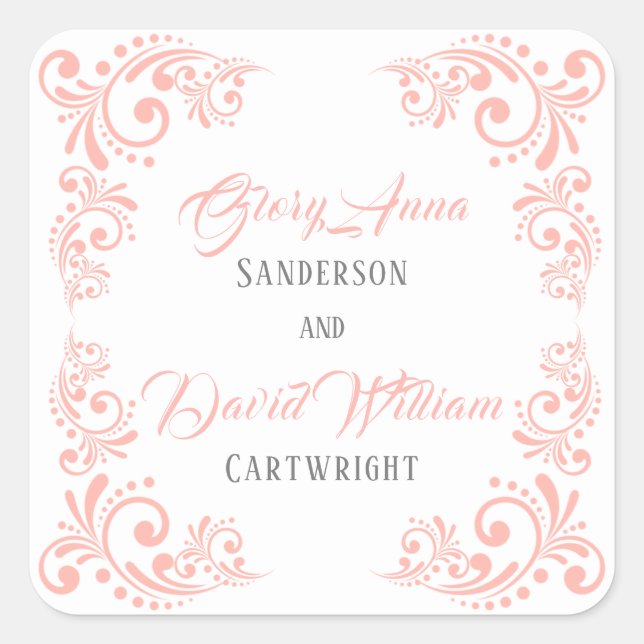 Korallenaufkleber Quadratischer Aufkleber (Vorderseite)