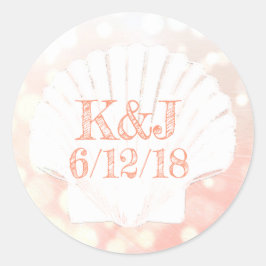 Korallenbäume und weiße Muschelbänke Runder Aufkleber