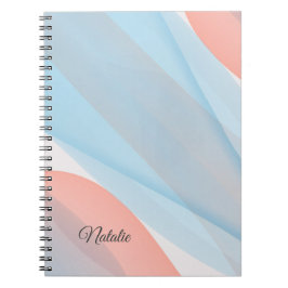 Korallenblau minimaler Name Spiral Foto Notebook Notizblock
