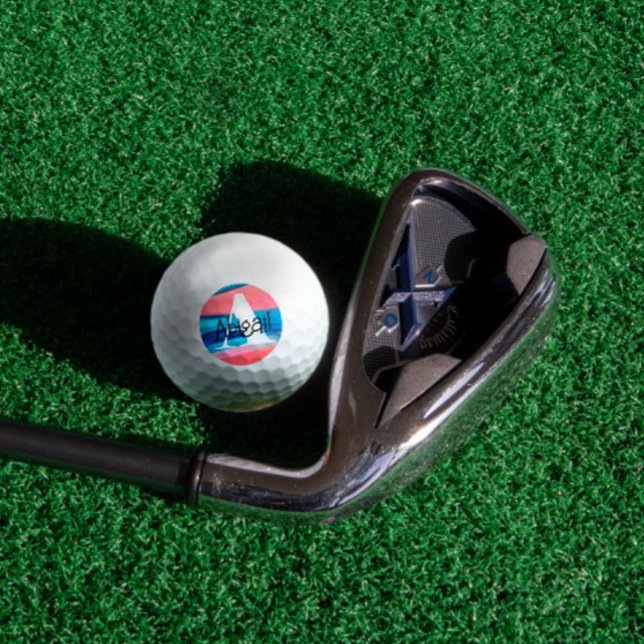 Korallenblau niedlich mit Monogramm Initial A Golfball (Von Creator hochgeladen)