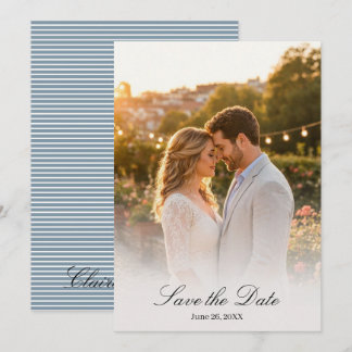 Korallenblaue Wildblumen-Foto-Save-the-Date-Hochze Save The Date