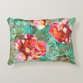 Korallenblumen Teal - Boho Vintage Kissen