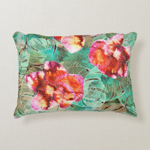 Korallenblumen Teal - Boho Vintage Kissen