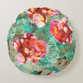 Korallenblumen Teal - Boho Vintage Kissen