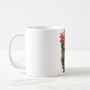 Korallenblüten-Tiki-Kaffeetasse Kaffeetasse