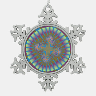 Korallenbombe Schneeflocken Zinn-Ornament
