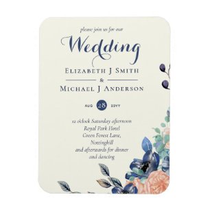 Koralleneleganz der Marine - Blumenhochzeiten Magnet