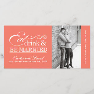 Korallenessen, trinken und Verheiratet sein Save t The Date