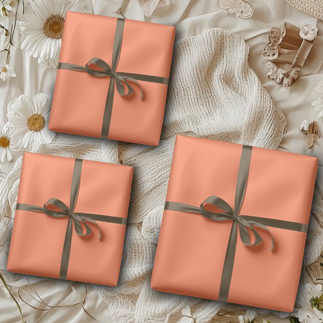 Korallenfarbe | Classic | elegant Geschenkpapier Set (Von Creator hochgeladen)