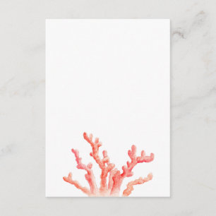 Korallenfarben Hochzeit einseitig Begleitkarte