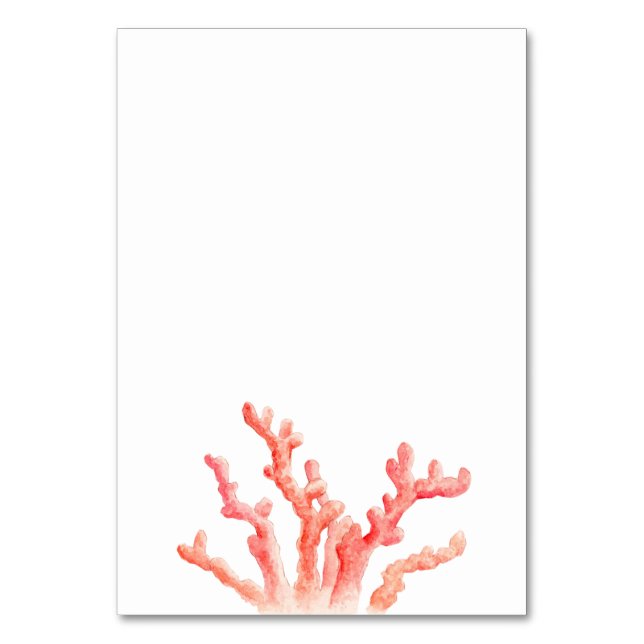 Korallenfarben Single Hochzeit Tischnummer (Vorderseite)