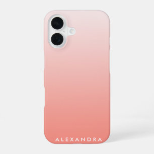 Korallenfarbener Gradient Ombre personalisiert iPhone 16 Hülle