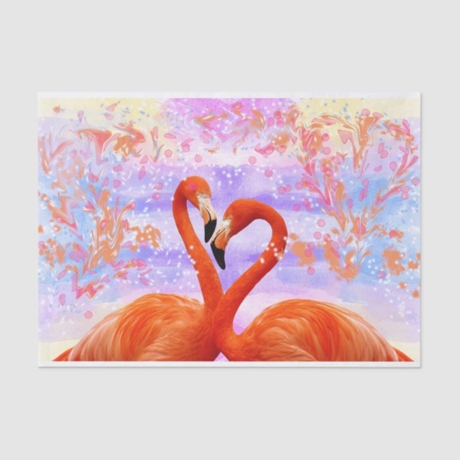 Korallenflamingos Seidenpapier (Vorderseite)