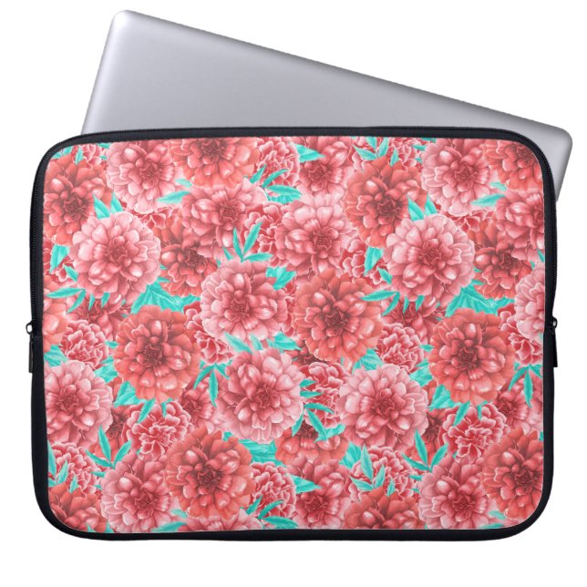 Korallenfloralmuster Laptopschutzhülle (Vorderseite)