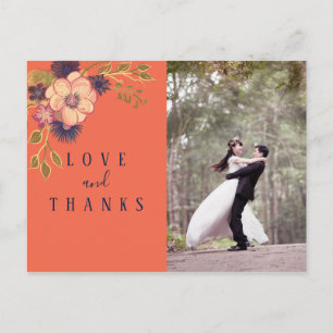 Korallenfoto-Hochzeit Danke Postkarte
