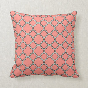 Korallengabel mit Palladian Blue Throw Kissen