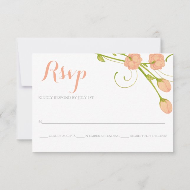 Korallengarten-Rose - UAWG Response Card RSVP Karte (Vorderseite)