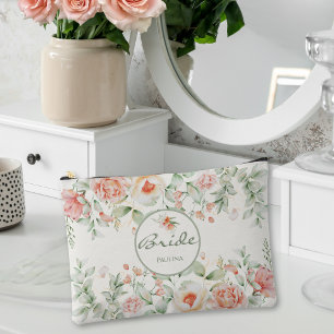 Korallengrün Romantische Blüte für die Braut Zubehörtasche