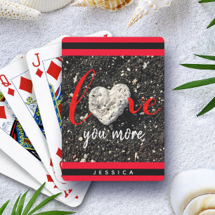 Korallenherz Hawaii Schwarzer Sandstrand Liebe dic Spielkarten