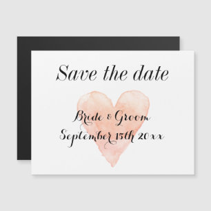 Korallenherz Save the Date Hochzeitskarte Magnetkarte