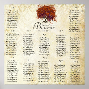 Korallenherzbaum - 100 bis 150 Gäste - alphabetisc Poster