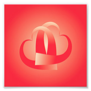 Korallenherzen umarmend fotodruck