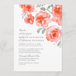 Korallenhochzeit - Einladungen zu Aquarellfarben