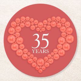 Korallenhochzeit Jubiläum Herz Foto Untersetzer