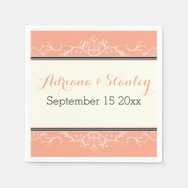Korallenhochzeit Serviette (Vorderseite)