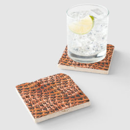 Korallenjute, rot und orange steinuntersetzer