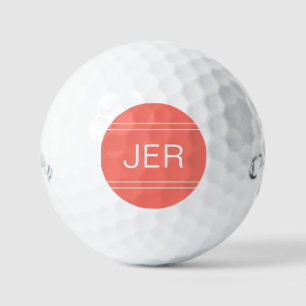Korallenmonogramm Anfangsbuchstabe Personalisierte Golfball