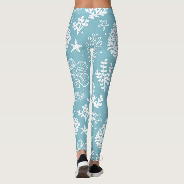 Korallenmuster, Meeresleben Leggings (Rückseite)