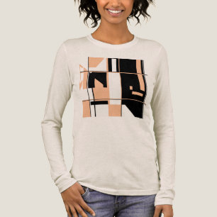 Korallenorange-schwarzes abstraktes Kunst-Spielbre Tri-Blend Shirt
